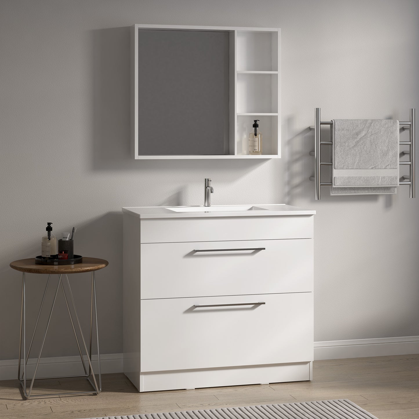 Rubix Floor Standing Vanity 900 Double Drawers