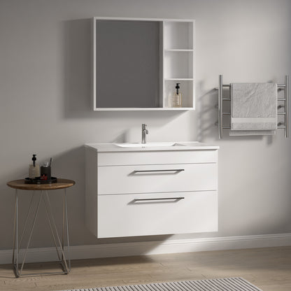 Rubix Wall Hung Vanity 900 Double Drawers