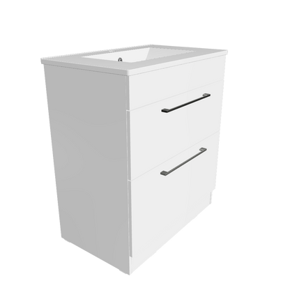 Rubix Floor Standing Vanity 750 Double Drawers